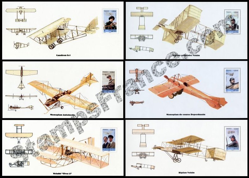 France Yvert Bloc Souvenir 49/54 - Les pionniers de l'aviation