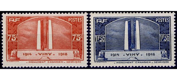 Timbre France Yvert 316/317 - France Scott 311/312